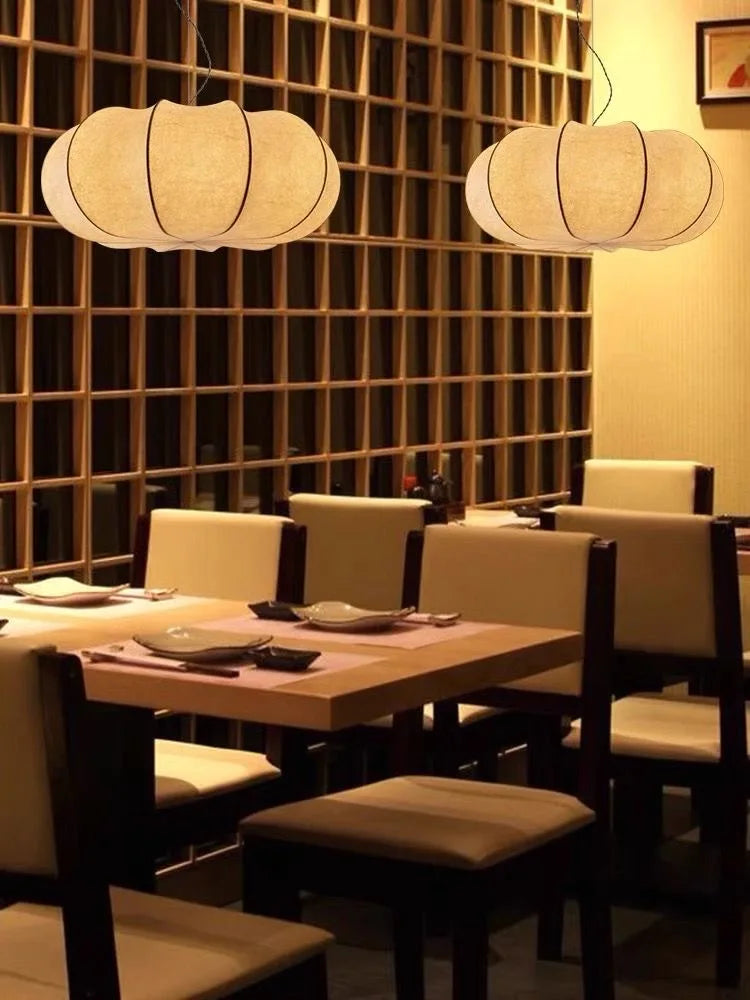 Japanese Style Wabi-sabi Style Silk Chandelier Lights