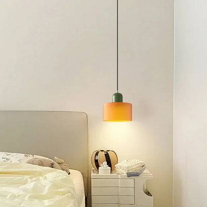Nordic Modern Glass Bedroom Bedside Long Line Small Chandelier