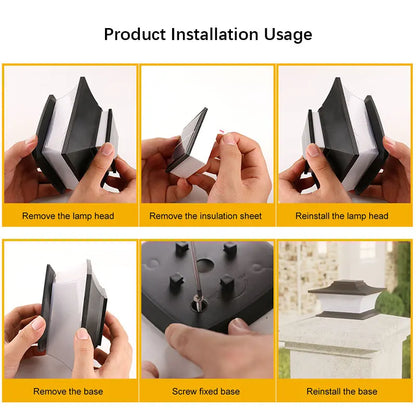 Solar - Powered Outdoor Pillar Lights with Auto On/Off, LED