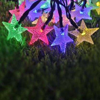 Solar Star String Lights Outdoor Waterproof LED Solar Powered Fairy Lights