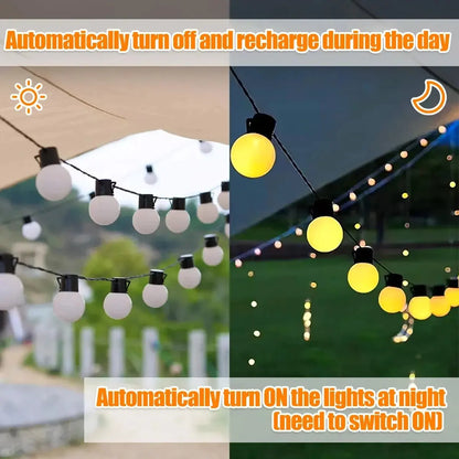 1PC LED Solar Light String Outdoor White Balls Decoration Lights