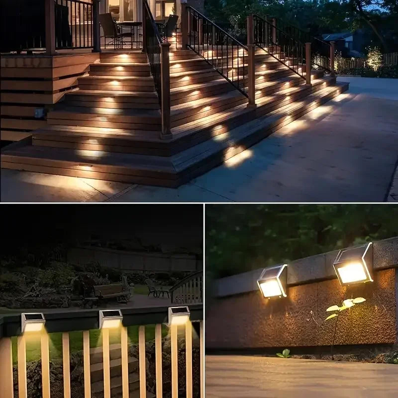Solar Lights LED Stainless Steel Outdoor Deck Lights Solar