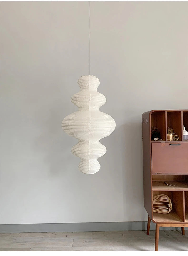 Nordic Wabi Sabi Wind Rice Paper Led Pendant Lights
