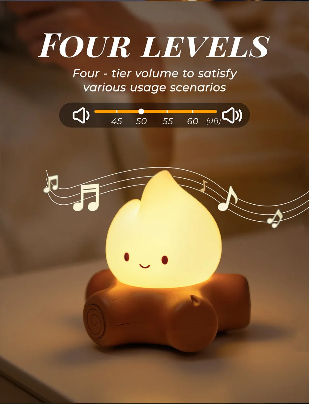 Campfire Night Lights With White Noise Creative Room Decoration
