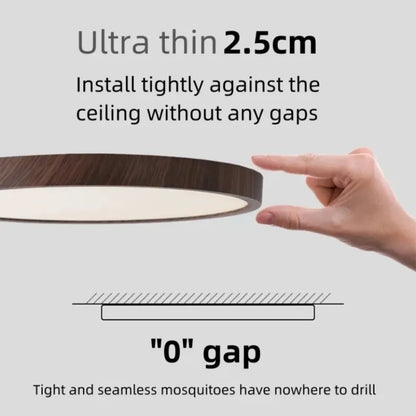 Modern LED Ceiling Light Circular Ultrathin Wood Grain