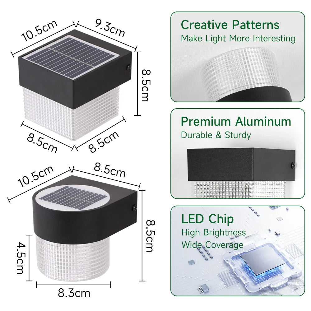 Solar Wall Light Led Courtyard Street Exterior Garden Wall Lighting