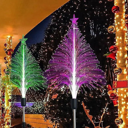 Solar 7-Color Changing Fiber Optic Christmas Tree Stake Lights