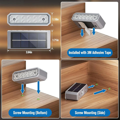 14LED 2PACK Solar Step Lights Outdoor Waterproof LED Solar