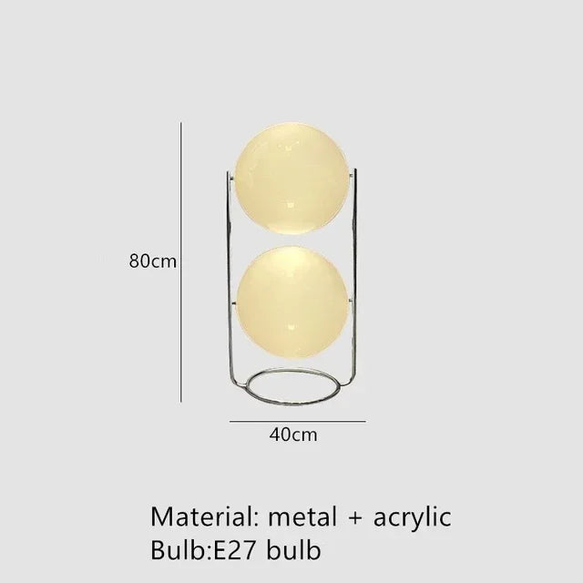 Garrault  Delord Floor Lamp Chrome Metal White Acrylic Ball