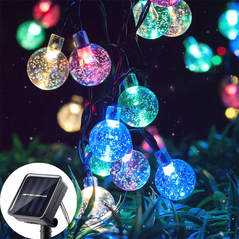 LED Solar-Powered Bubble Ball LED String Light Waterproof Outdoor