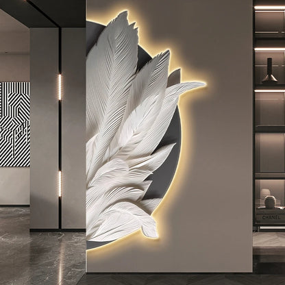 Family Entrance Feather Mural Lamp Modern Lamp