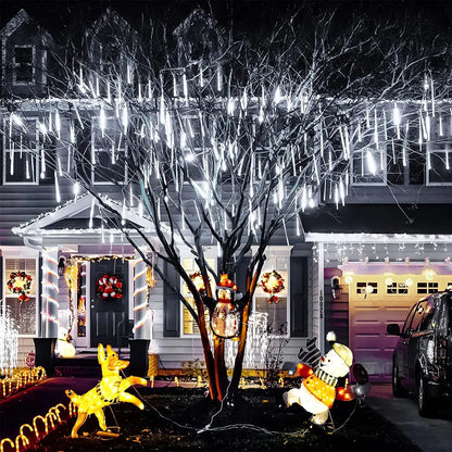 Solar Meteor Shower Lights Outdoor Meteor Lights 10Tubes
