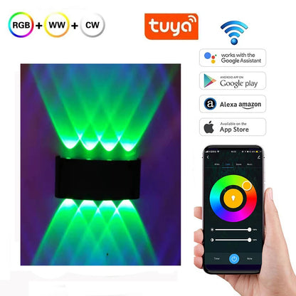 Tuya  Up and Down Wall Light Smart Life APP RGB Outdoor light