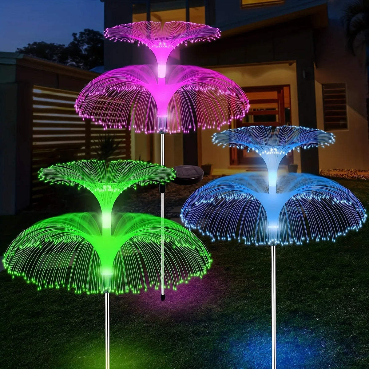 Jellyfish Reed Lights Solar Outdoor Color Changing Lights
