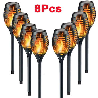 Solar Flame Torch Lights Flickering Light Waterproof Garden Decoration