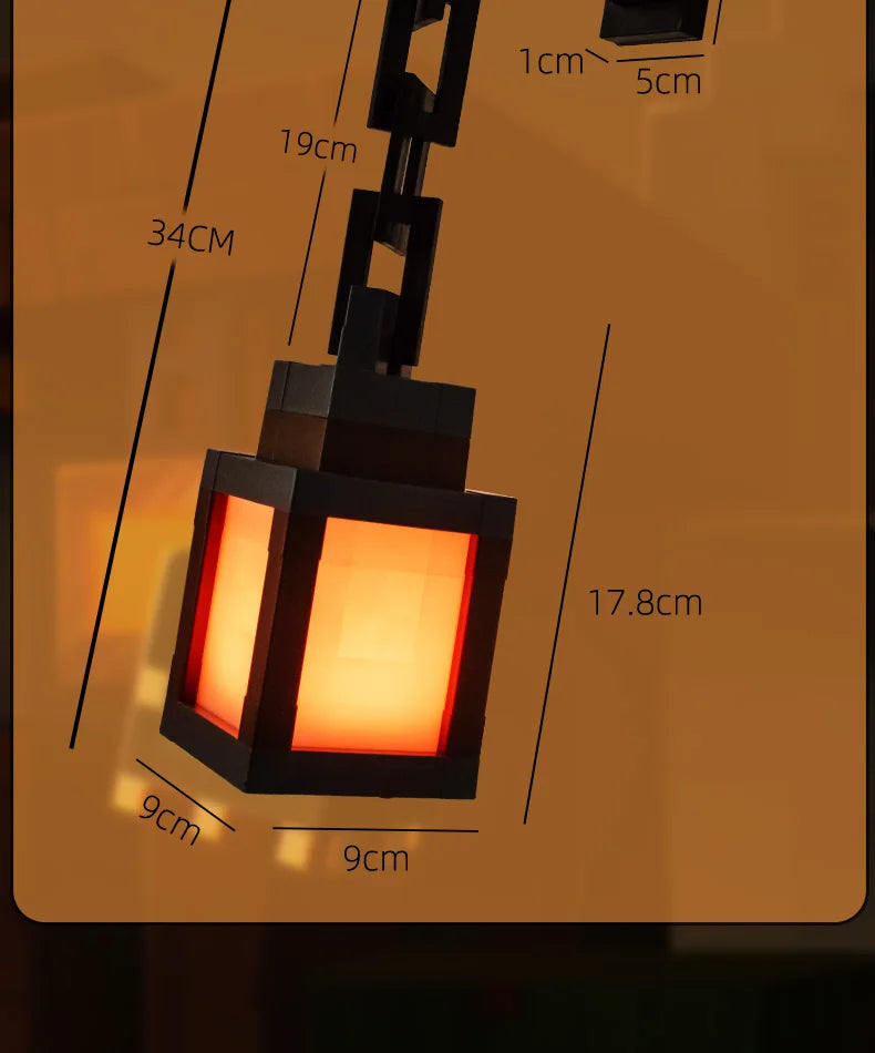 Pixel Style Night Light Portable Lantern Tabletop Ornament