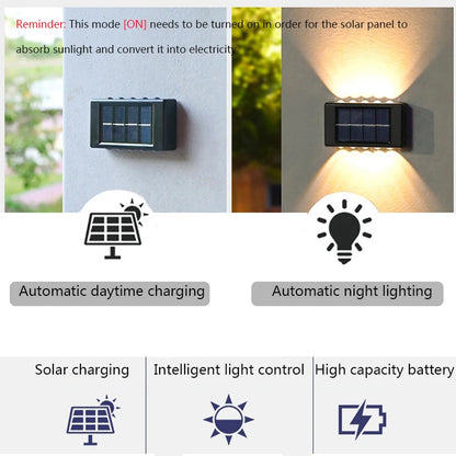 LED Solar Lamp Up and Down Illuminated Solar Wall Light