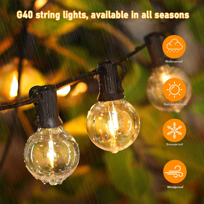 Solar String Lights Outdoor with Remote LED Shatterproof Bulbs