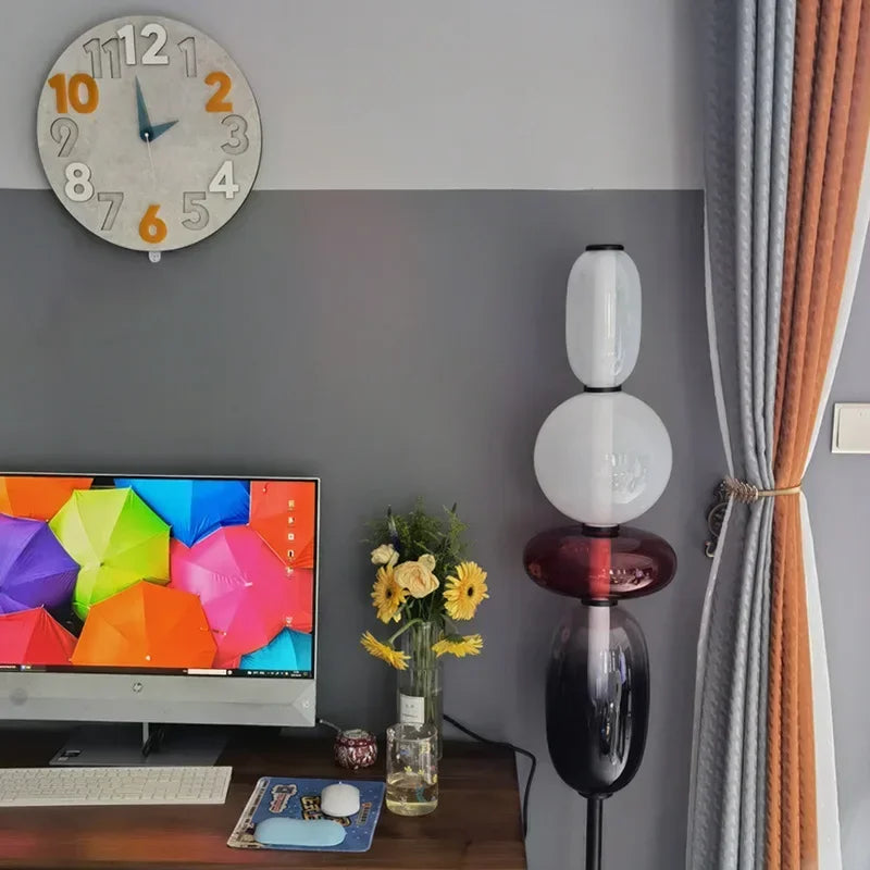 Italian Creative Colored Glass Designer LED Floor Light