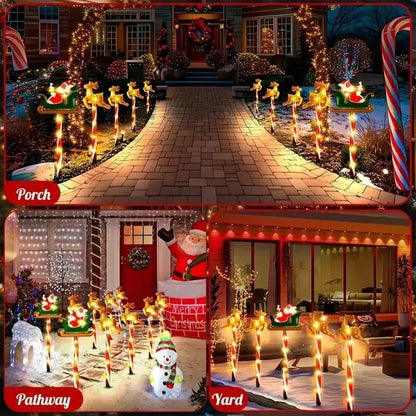 5 Pieces /Set LED Solar Christmas Santa Claus&Reindeer Garden Lights