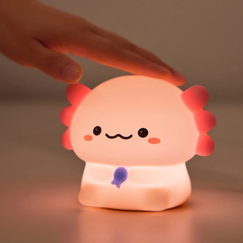 Axolotl Baby Night Light Cute Silicone Salamander Sleep Light