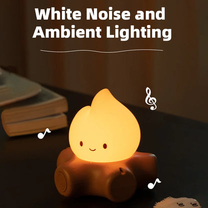 Campfire Night Lights With White Noise Creative Room Decoration
