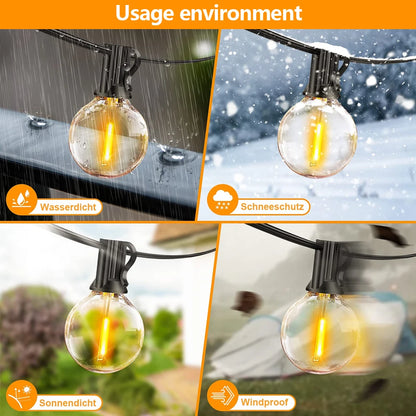 Outdoor LED Waterproof G40 String Light EU Plug Garden Lights