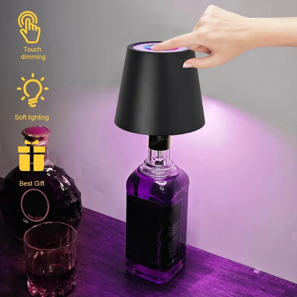 KFV Wireless Table Lamp Wine Bottles LED Bottle Light
