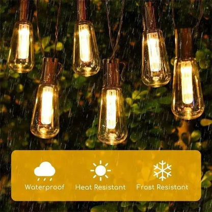 1Pack Outdoor Solar String Lights LED IP65 Waterproof Retro Vintage Bulb
