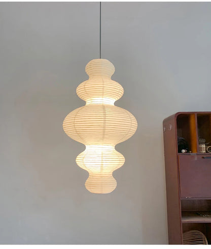 Nordic Wabi Sabi Wind Rice Paper Led Pendant Lights