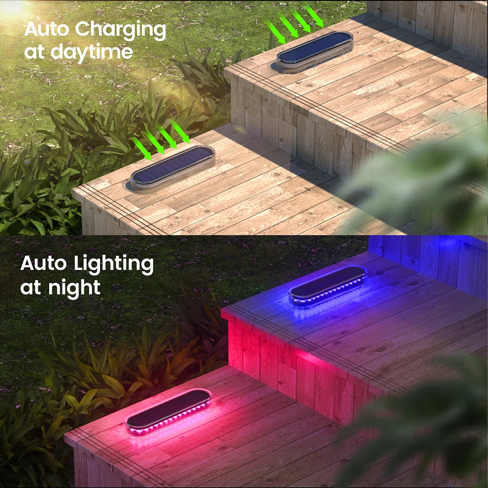 Solar Deck Lights IP68 Waterproof Outdoor Auto On/Off Lighting