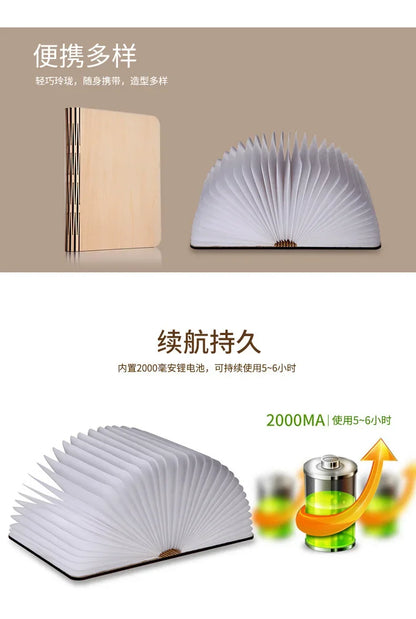 3D Folding Creative LED Night Light RGB Color Table Lamp