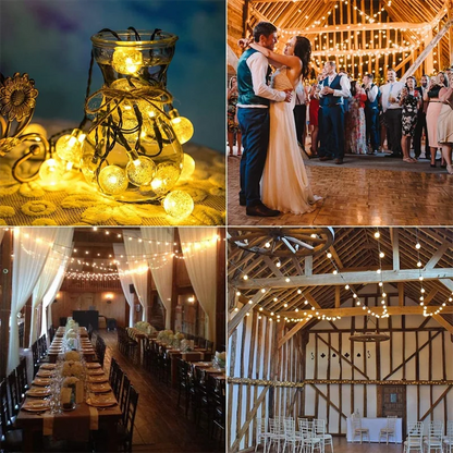 Solar String Lights Outdoor 200 Led Crystal Globe Lights