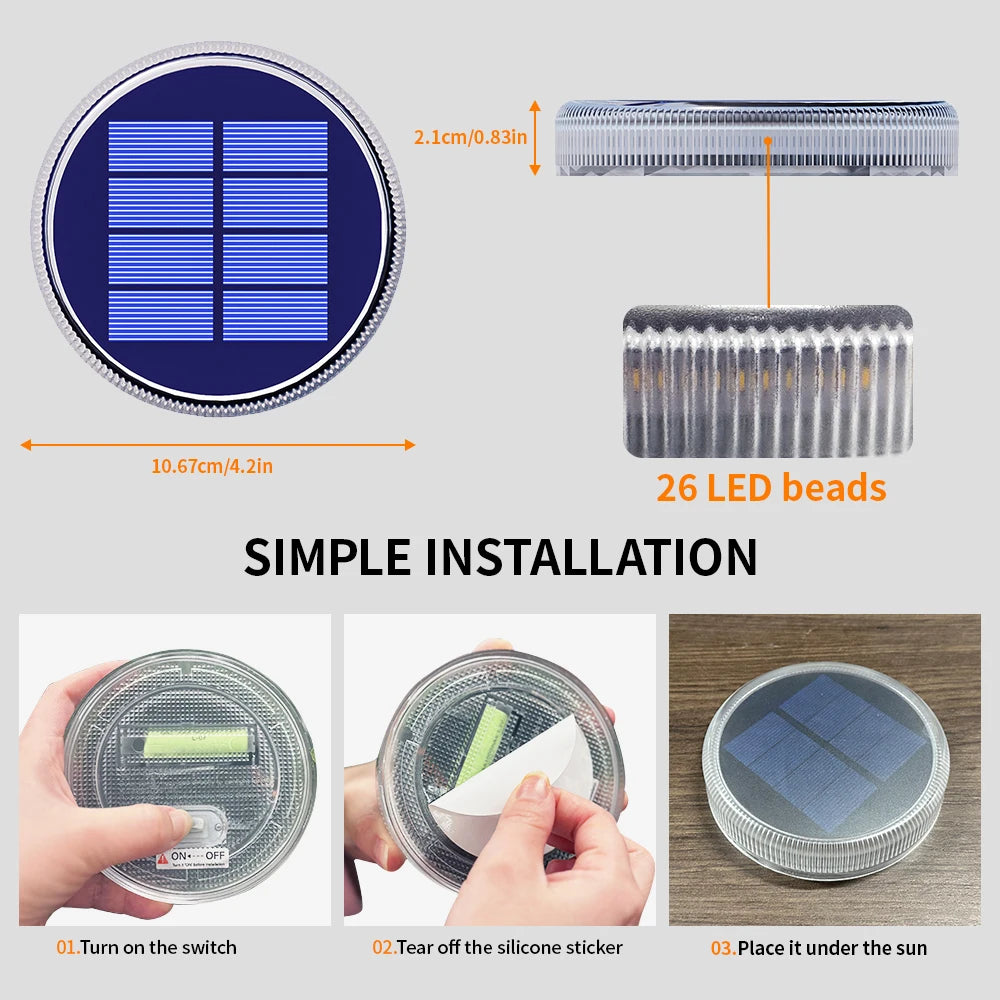 Solar Deck Lights Outdoor Waterproof LED Dock Lighting