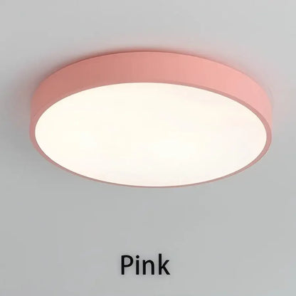 LED Nordic Ceiling Light Circular Grain Macaron Lamp