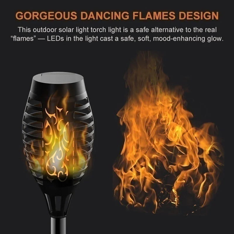 Solar Flame Torch Lights Flickering Light Waterproof Garden Decoration
