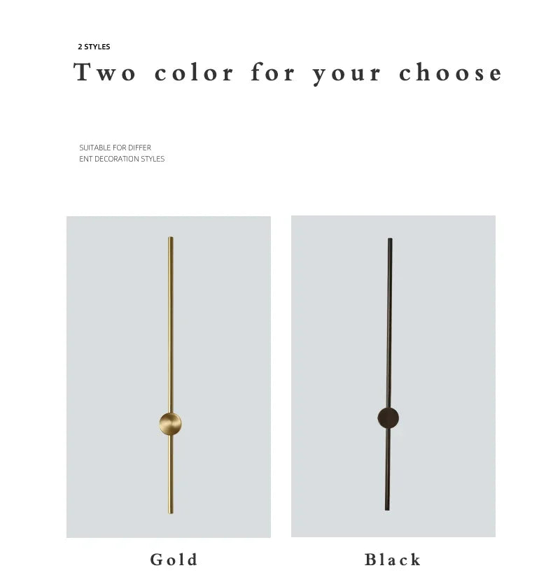 Nordic Art Design Minimalist Long Line Wall Lamps Modern