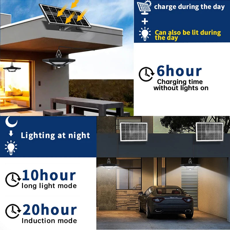 Solar Shed Light Motion Sensor 5 Lighting Modes for Garage Patio Barn
