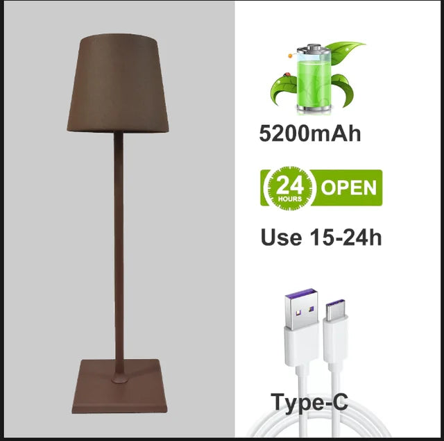 5200mAh USB Aluminum Alloy Desk Lamp LED Rechargeable