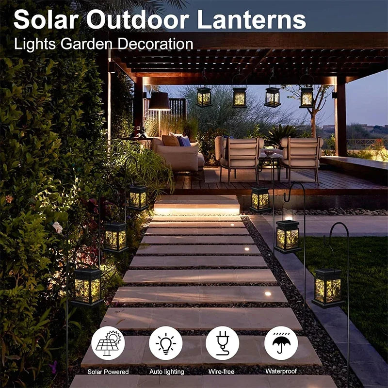 1~3 Pack Solar Lights Outdoor Hanging Lanterns  LED String Lamp
