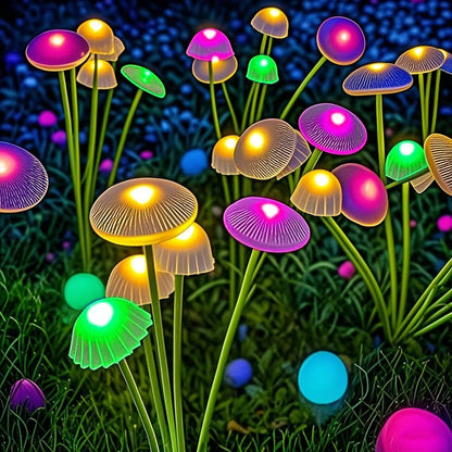 1pc Solar Mushroom Lights Dual Mode LED Waterproof Outdoor