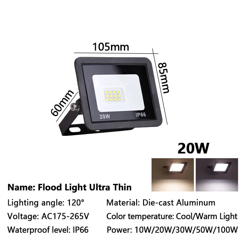 Waterproof Outdoor Garden Wall Lamps Projector LED Floodlight