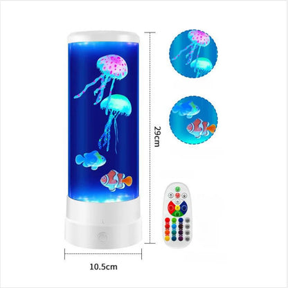 7 Color LED Fantasy Jellyfish Lava Lamp Round Jellyfish
