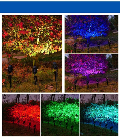 Outdoor Waterproof Spike Garden Path Green Spotlights