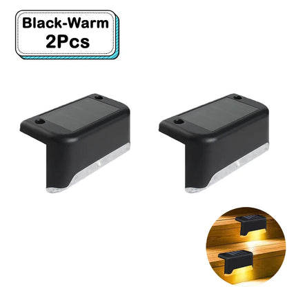 Outdoor Solar Step Lights Warm White LED Waterproof Stair Path Lighting