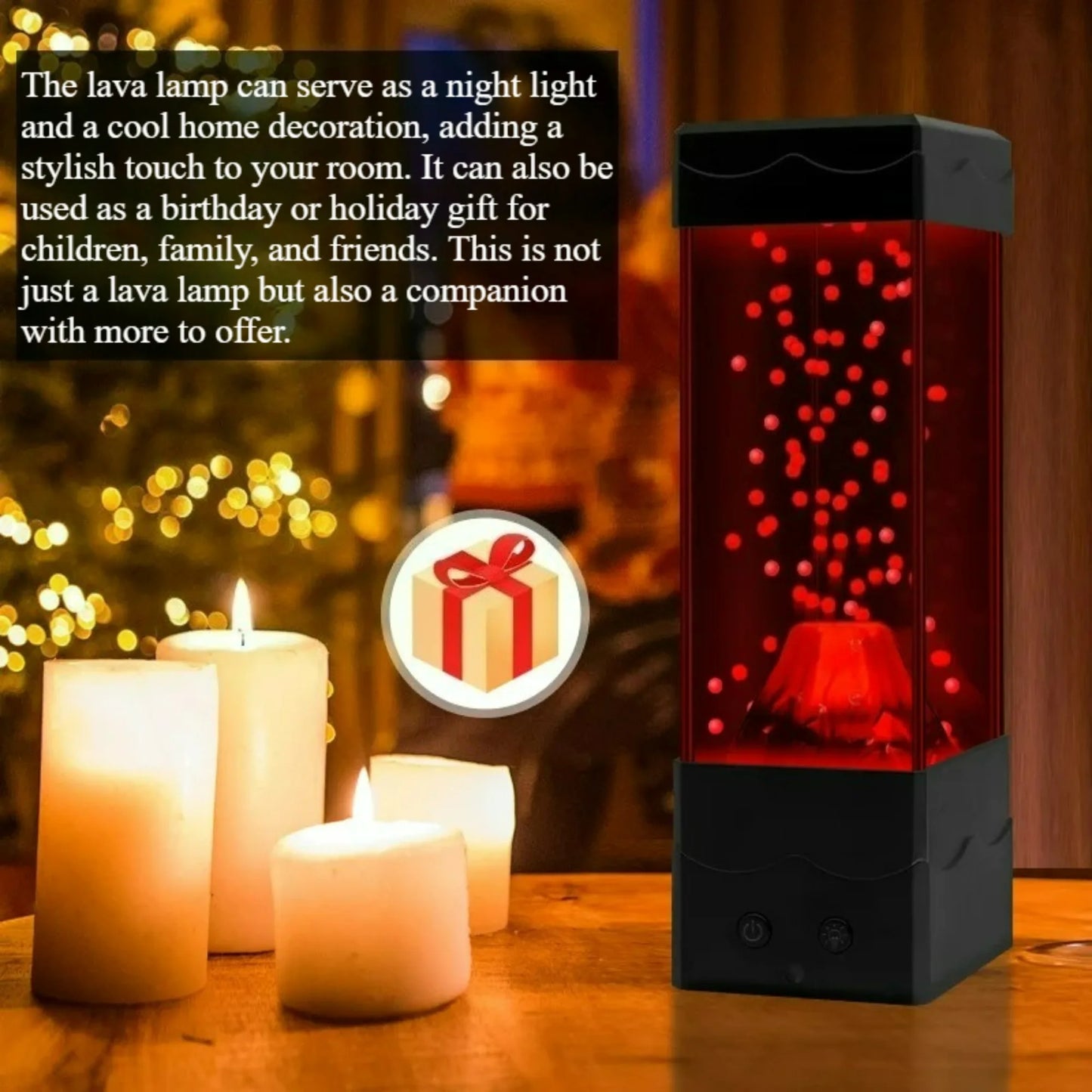 LED Lava Volcano Lamp with Remote Control RGB Light