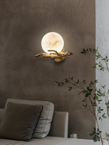 Italian Marble Waterproof Wall Lamp Brass LED Porch Light