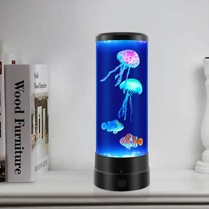 7 Color LED Fantasy Jellyfish Lava Lamp Round Jellyfish