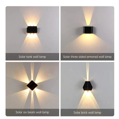 Outdoor LED Solar Wall Light ABS Garden Decoration Wall Light