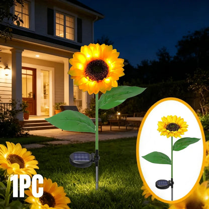 Solar Flowers Lights Outdoor Garden Decor Sunflower Lights